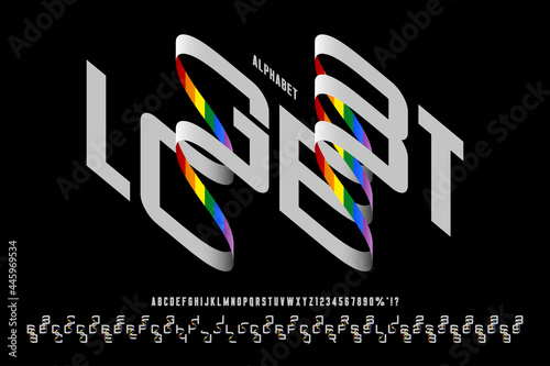 Futuristic original rounded condensed alphabet, characters and numbers set.