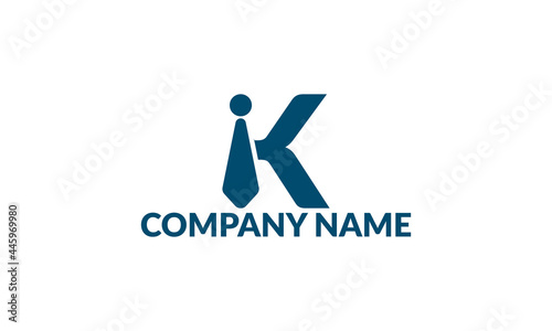 Employment logo design. (K letter logo design) Job K letter logo flat vector template