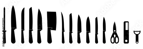 knife icon set  cooking equipment icon set vector sign symbol