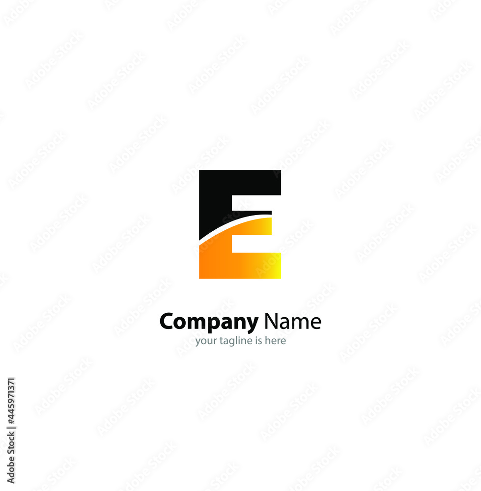 modern letter e logo concept with white background