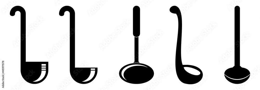 kitchen utensils icon set vector sign symbol