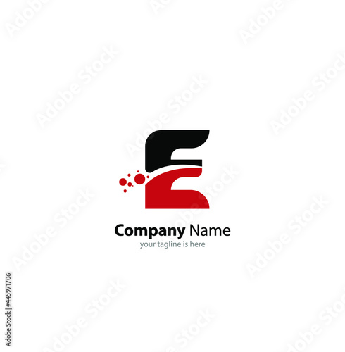 modern letter e logo concept with white background