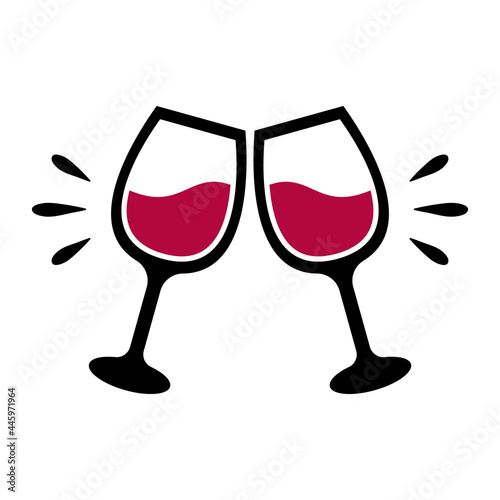 Vector Wine Glass Cheers Illustration