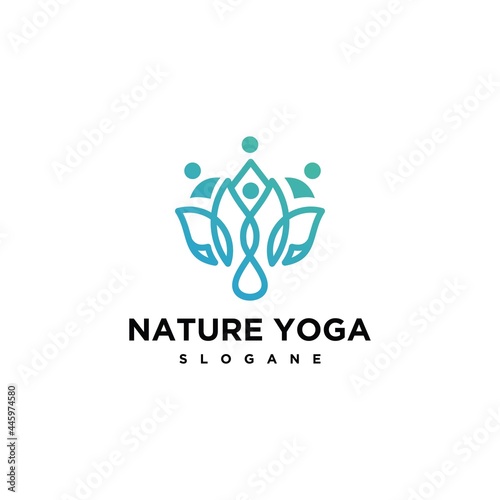 nature yoga logo vector design template © sang