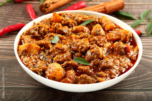 Homemade delicious mutton curry, rogan josh, Indian non vegetarian cooking recipes.