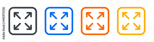 Full screen icon. Expand arrow symbol vector illustration.