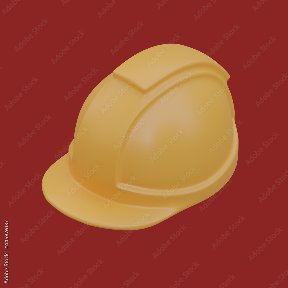 Fototapeta premium 3d rendering Yellow Labour Helm Illustration