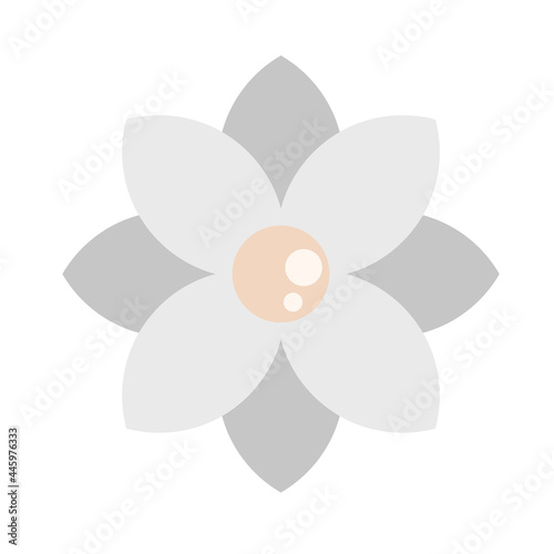 White Flower - Amazing simple minimalist vector illustration of a flower suitable for graphic assets, floral pattern or book cover, icon, decoration and illustration in general - Vector Illustration