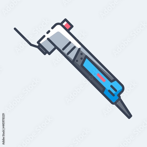 Tablou pe pânză Electric oscillating multi-function power tool vector outline flat icon