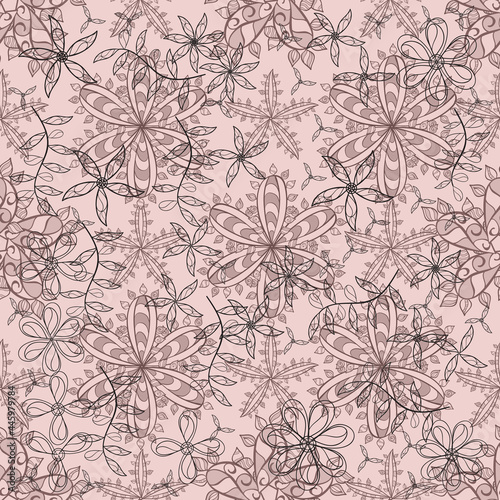 pattern with interesting doodles on colorfil background. Vector illustration.