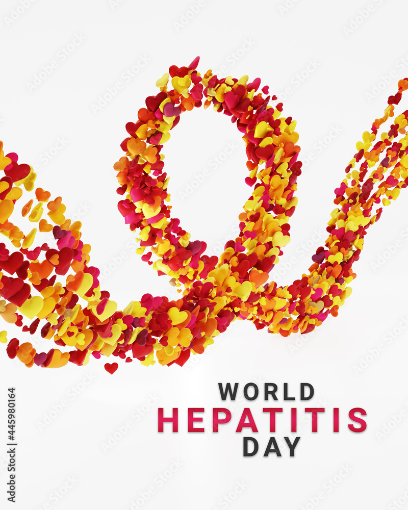 Fototapeta premium World Hepatitis Day 3d illustration Concept