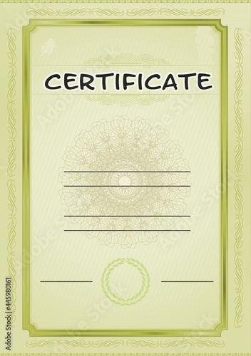 Template for the manufacture  certificates