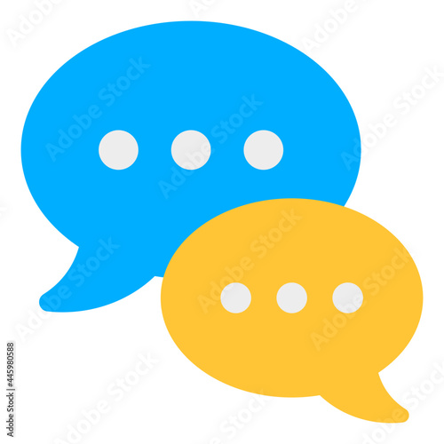 Two speech bubbles denoting concept of communication