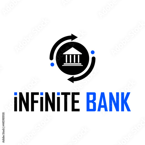 Bank logo creative infinity tick arrow symbol business grow illustration bank logo concept design