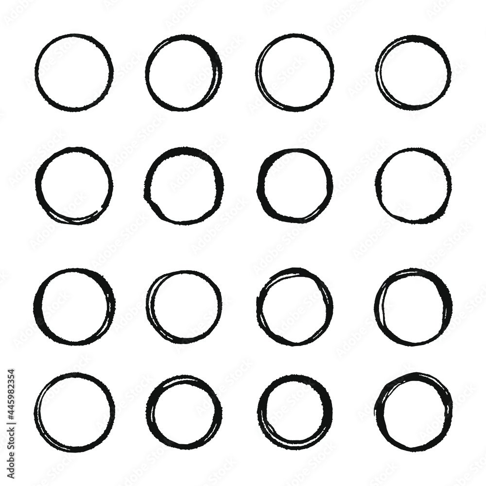 Set of black grunge circles shapes, Grunge Circle Collection Set of black grunge circles shapes, Grunge Circle Collection