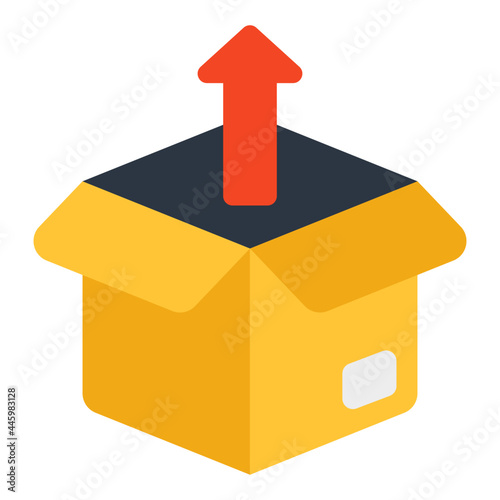 A flat design icon of unpacking