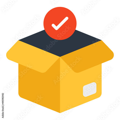A flat design icon of verified parcel