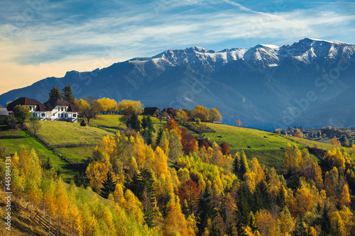 Autumn landscape with colorful deciduous trees on the hills, Romania © janoka82