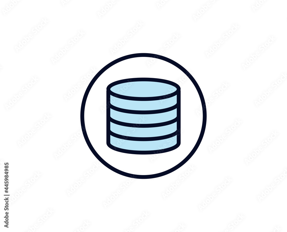 Database line icon. High quality outline symbol for web design or mobile app. Thin line sign for design logo. Color outline pictogram on white background Database line icon. High quality outline symbol for web design or mobile app. Thin line sign for design logo. Color outline pictogram on white background