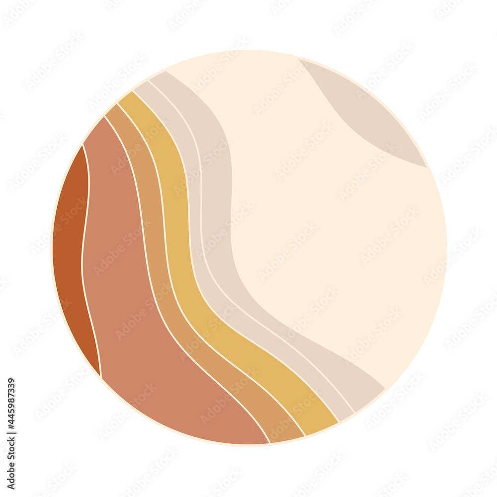 Contemporary abstract decor element with landscape. Vector illustration. Contemporary abstract decor element with landscape. Vector illustration.