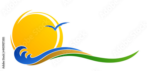 Symbol of the sun, sea and sandy beach.