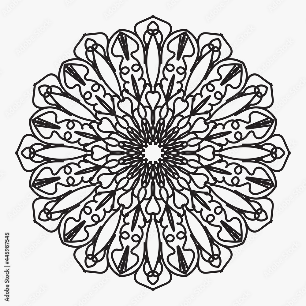 Mandala pattern black and white good mood Mandala pattern black and white good mood