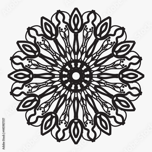 Mandala pattern black and white good mood