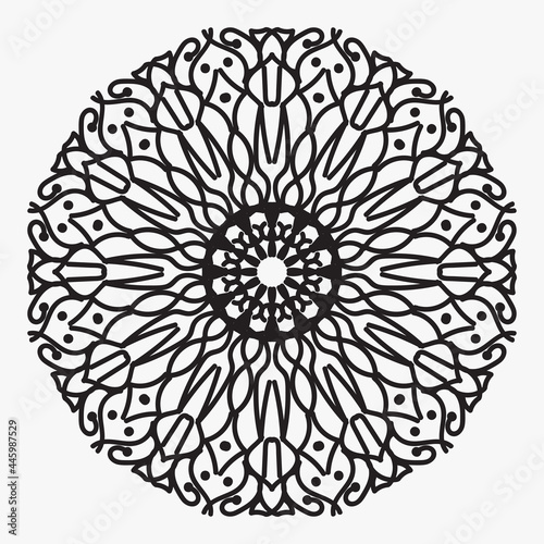 Mandala pattern black and white good mood