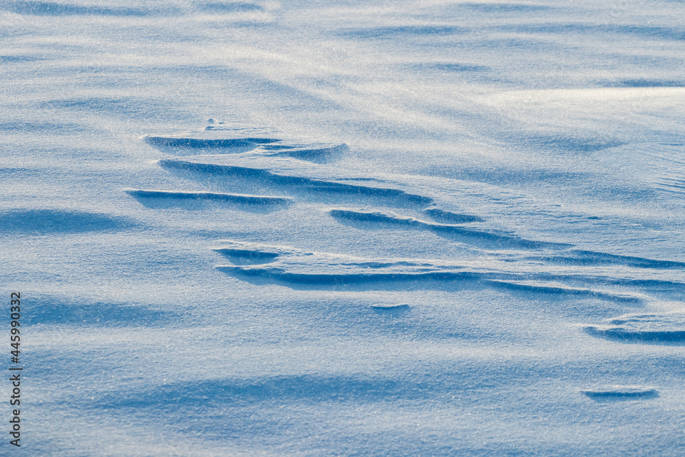 Snowy background, snow-covered surface of the earth after a blizzard in the morning in the sunlight with distinct layers of snow Snowy background, snow-covered surface of the earth after a blizzard in the morning in the sunlight with distinct layers of snow