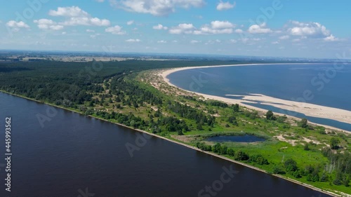 Wallpaper Mural Aerial view on nature reserve Mewia Lacha between vistula river and Baltic Sea. Summer view on nature reserve on Sobieszewo island. Torontodigital.ca