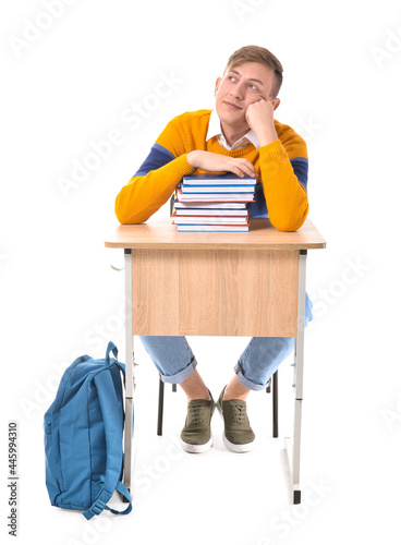 Student sitting at desk on ...