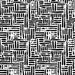 Sierkussen Schilder en tekenlijnen patronen Abstract geometrisch stippenpatroon zwart wit  © Anastasiia Hevko