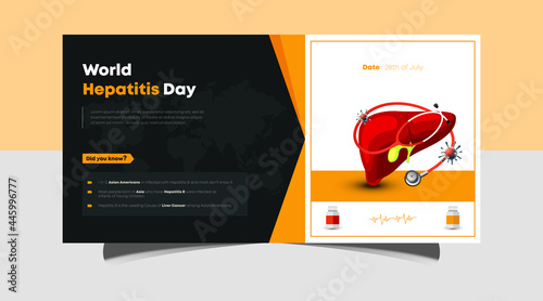 World hepatitis day poster, banner, flyer, social media post design