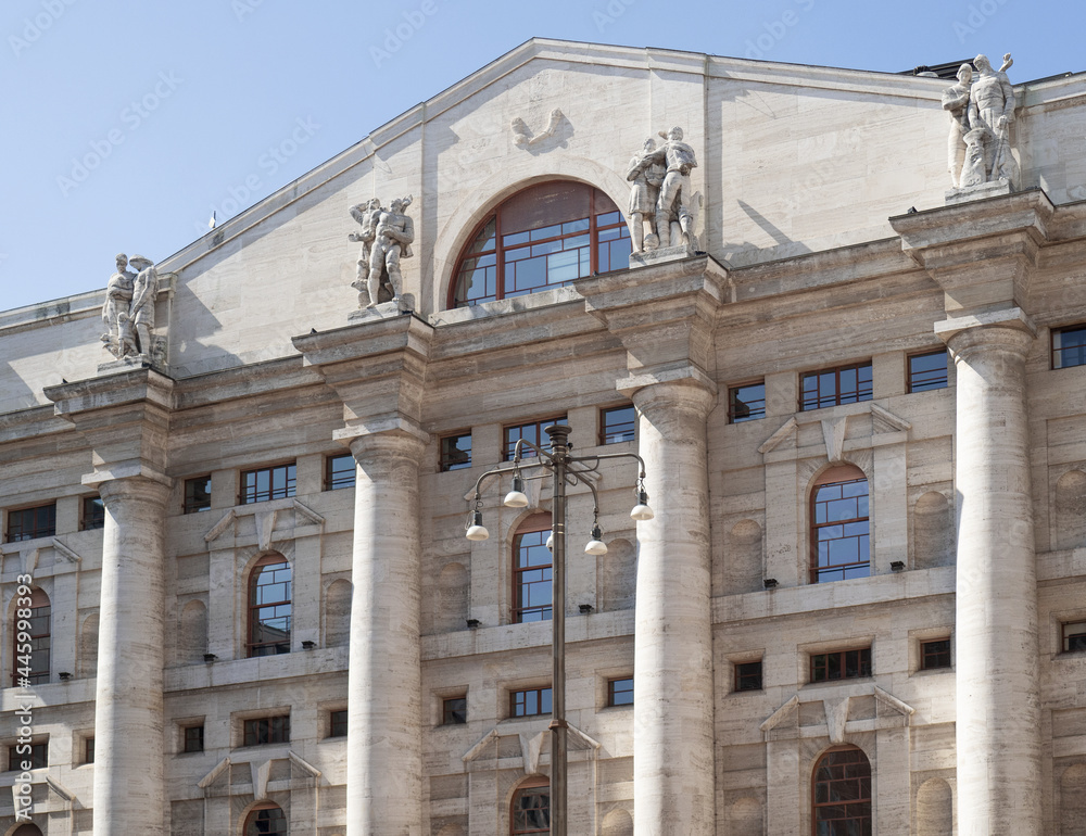 Mezzanotte building,headquarters of the Milan stock exchange,Italy