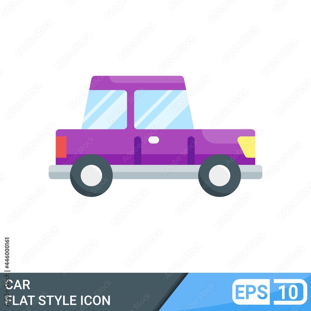 car icon flat style illustration isolated on white background. EPS 10
