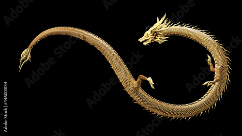 Chinese dragon pose include alpha path with 3d rendering.