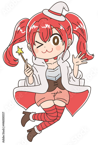 ファンタジー系アニメキャラのイラスト 魔法使い