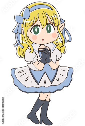 ファンタジー系アニメキャラのイラスト ヒロイン