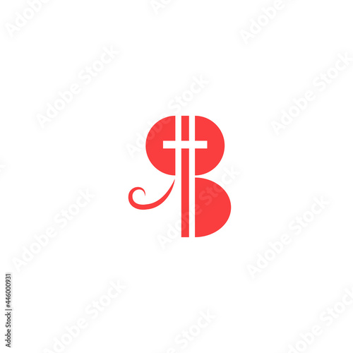 Monogram Initials RB logo design red on white background, infinity logo symbol template icons vector. violin cross logo