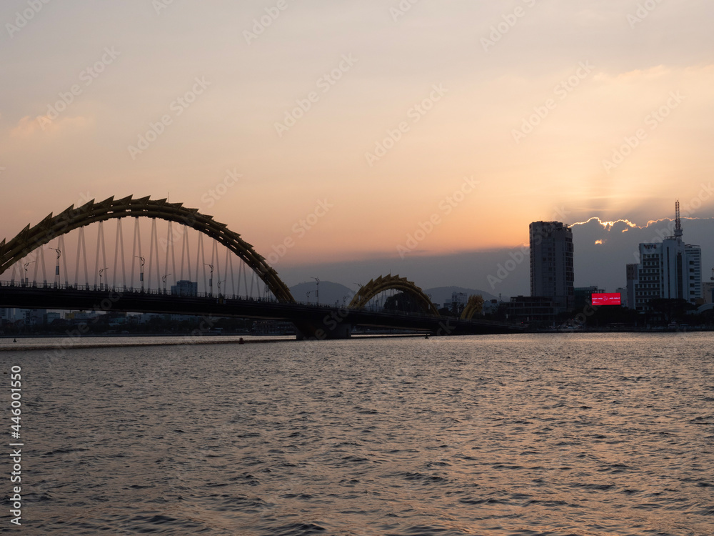 Naklejka premium city harbour bridge