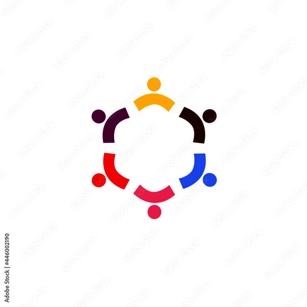 COLORFUL PEOPLE TOGETHER IN CIRCLE SIGN, SYMBOL, ART, LOGO ISOLATED ON WHITE COLORFUL PEOPLE TOGETHER IN CIRCLE SIGN, SYMBOL, ART, LOGO ISOLATED ON WHITE