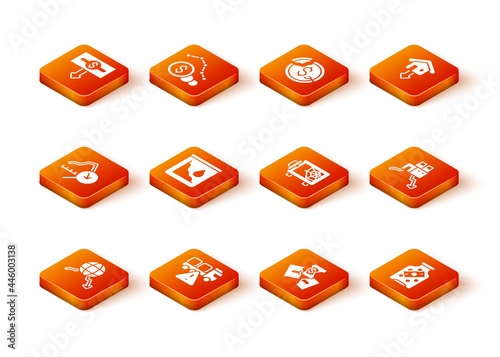 Set Global economic crisis, Stop delivery cargo truck, Drop in crude oil price, Tearing money banknote, Safe, Glass jar with coin and Shutdown of factory icon. Vector