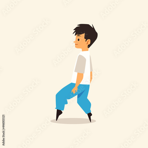 One of early signs or symptoms of autism syndrome - tiptoeing.