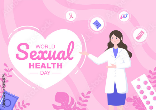 World Sexual Day which is held on September 4th For Raise Public Awareness About Harassment And How To Prevent Violence. Background Landing Page Illustration