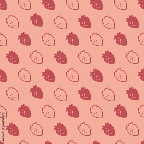 Summer Sweet Red Strawberry Flat Vector Graphic Design Seamless Pattern
