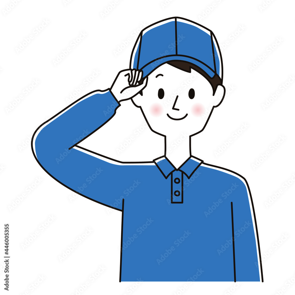 挨拶する男性スタッフ