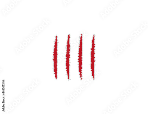 Paw, scratch, claws icon. Vector illustration. Flat design.