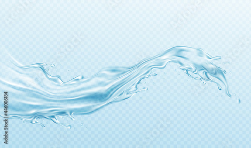 Realistic illustration Water splash isolated on transparent background. Real transparent water effect. Vector illustration