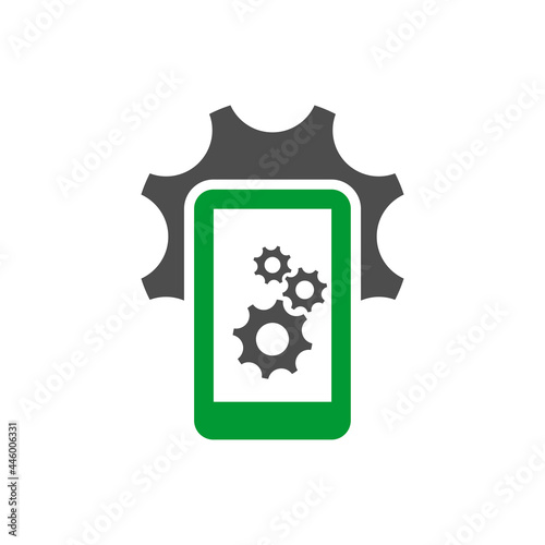mobile phone repair illustration logo
