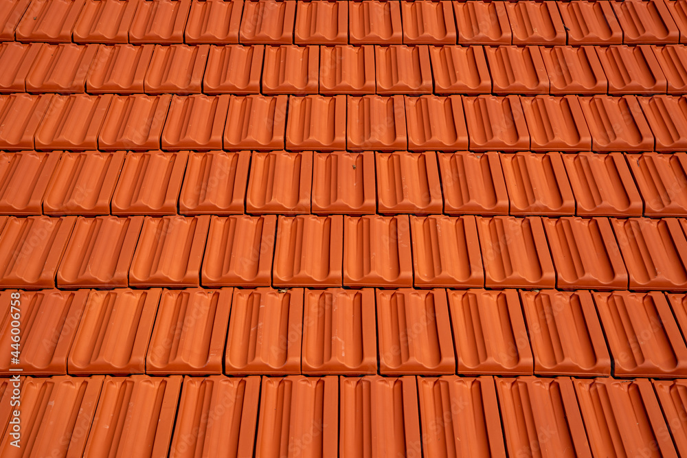 Red tiled roof as texture or background Red tiled roof as texture or background